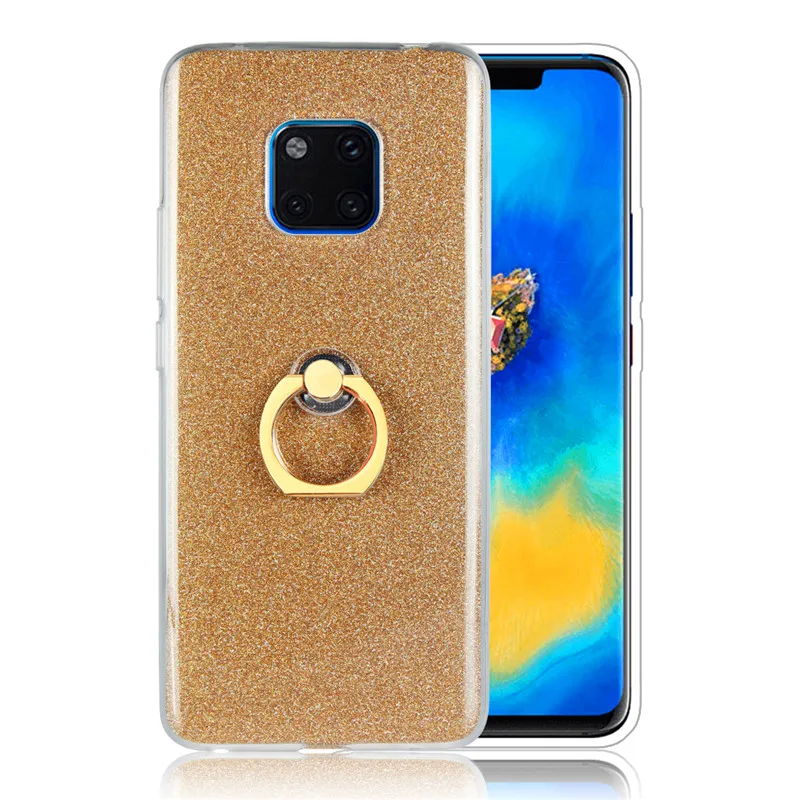 Модный Блестящий Мягкий силиконовый чехол для Huawei mate 20 pro lite с кольцом-подставкой