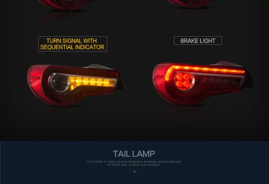 Бампера задние фонари для Toyota86 GT86 FT86 фонарь 2012 ~ 2018 светодиодный задний Subaru BRZ LED drl