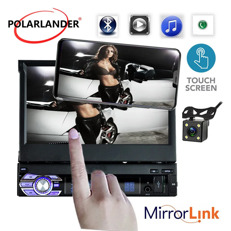 Автомобильный стерео радио MP5 MP4 плеер авторадио Авто ленты Bluetooth/FM/USB/TF/Aux/сенсорный экран 1 DIN 7 дюймов радио кассетный плеер