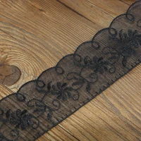 3yards black net dress lace trim embroidery lace accessories 6 5cm width free shipping