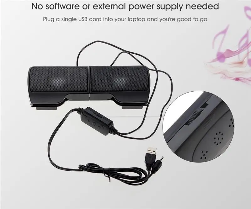PLEXTONE 1 пара мини портативный Clipon USB стерео колонки линейный контроллер Саундбар для ноутбука Mp3 телефона музыкальный плеер ПК с зажимом