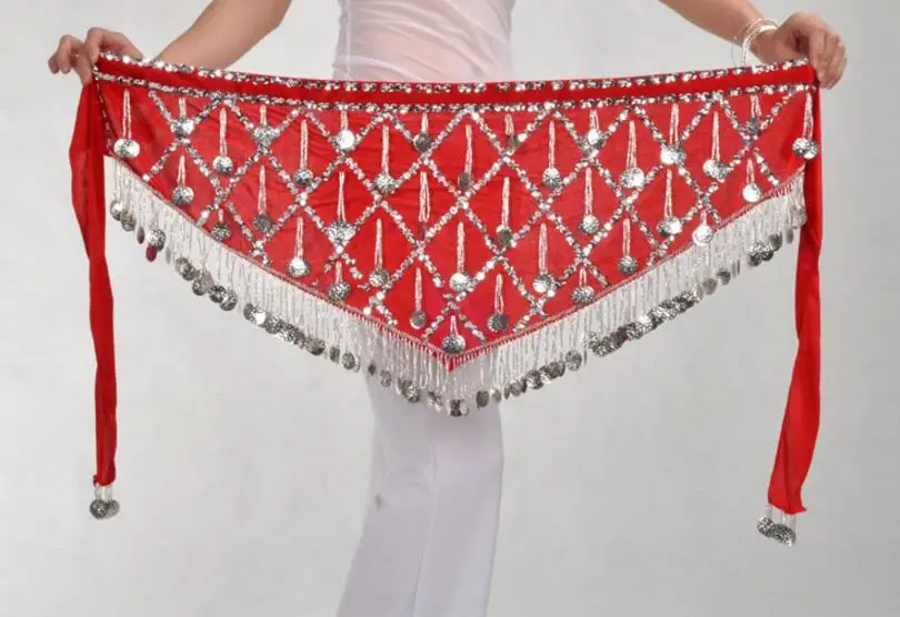 Бестселлер набедренный шарф для танца живота разных цветов пояс с монетами и