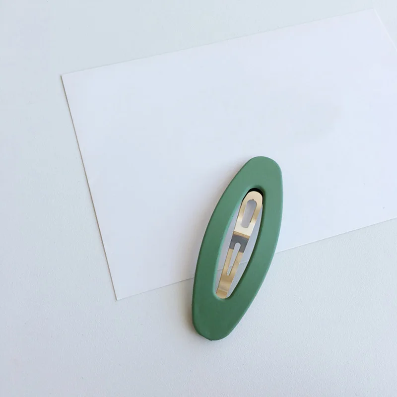 Ellipse Green Аксессуары для волос акрил прямоугольные цвета скраб эллипс подарки корейский BB зажимы изящная бахрома 1 шт/2 шт карамельный цвет - Цвет: Ellipse Green