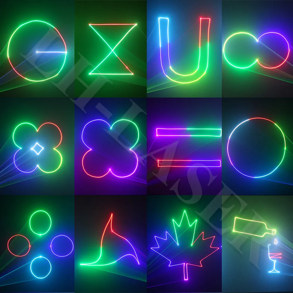 1000wm RGB Анимация лазерное приложение Bluetooth Edit Effect DMX Свадебная вечеринка