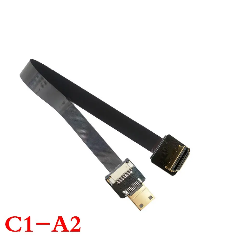 Плоский кабель с углом 90 градусов FPV HDMI-совместимый штекер к мини-hdmi FPC для