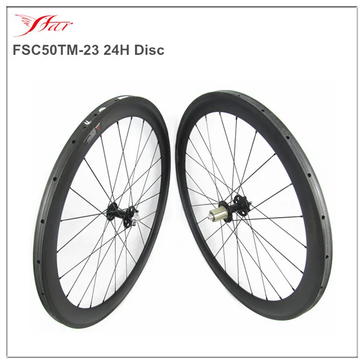 

Lightweight CX carbon tubular wheels 50mm for racing bike, 700C racing bike wheelset with FSE360 disc hub, 6 bolts 24H 1380g