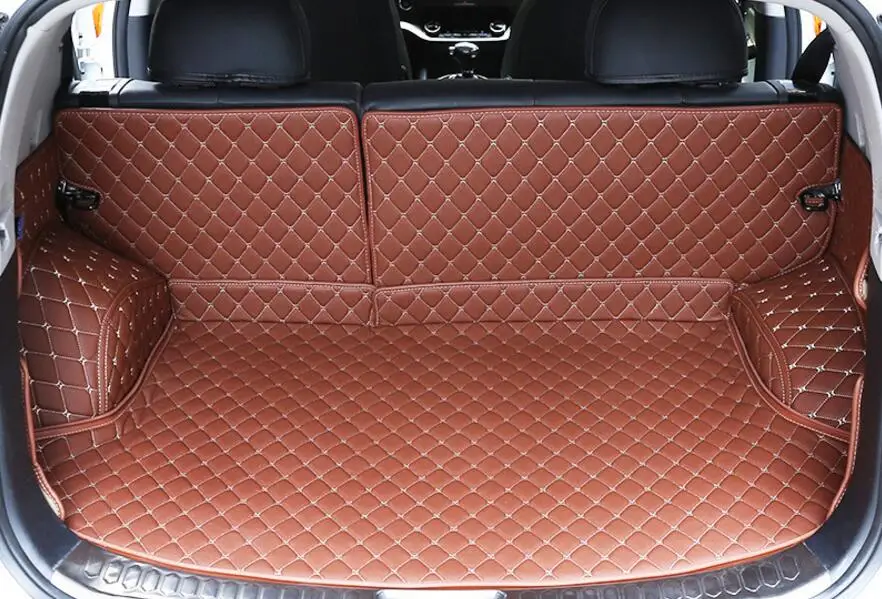 Luxury 5 Pcs 3 Colors Cargo Liner Car Trunk Mat For KIA Sportage R 2015 Carpet Interior Floor Mats Leather Pad Car-Styling | Автомобили и