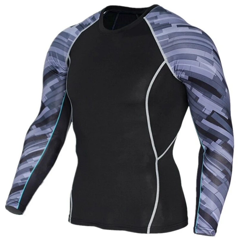 Hot Mens Compression Shirts 3D Teen Wolf Jerseys Long Sleeve Bodybuilding T Shirt Fitness Men Lycra T-Shirts Tights Clothing | Мужская