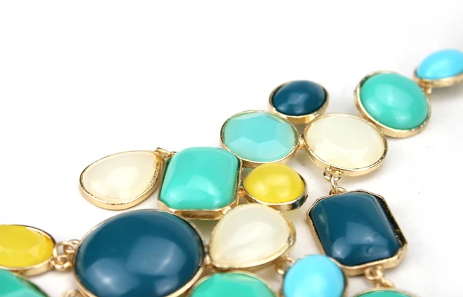 brand vintage multilayer geometric resin stone necklace for women 2014 long statement | Украшения и аксессуары