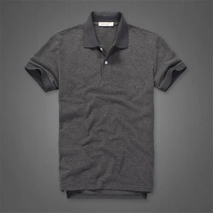 Мужская хлопковая Однотонная рубашка-поло, Высококачественная мягкая и дышащая Модная рубашка