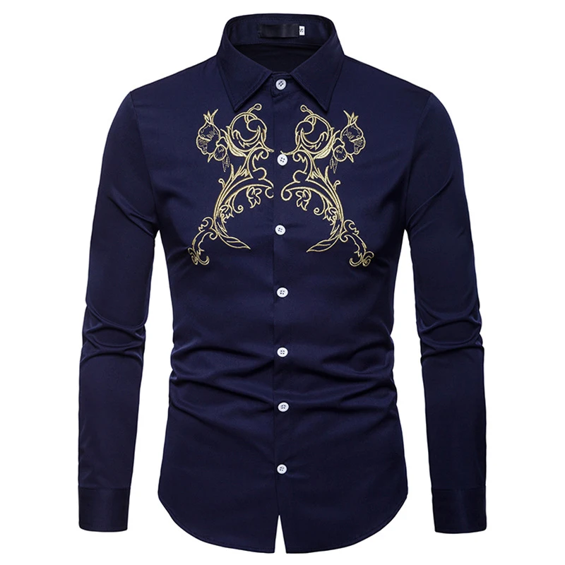 Мужская рубашка с длинными рукавами Европейского/американского размера 2018