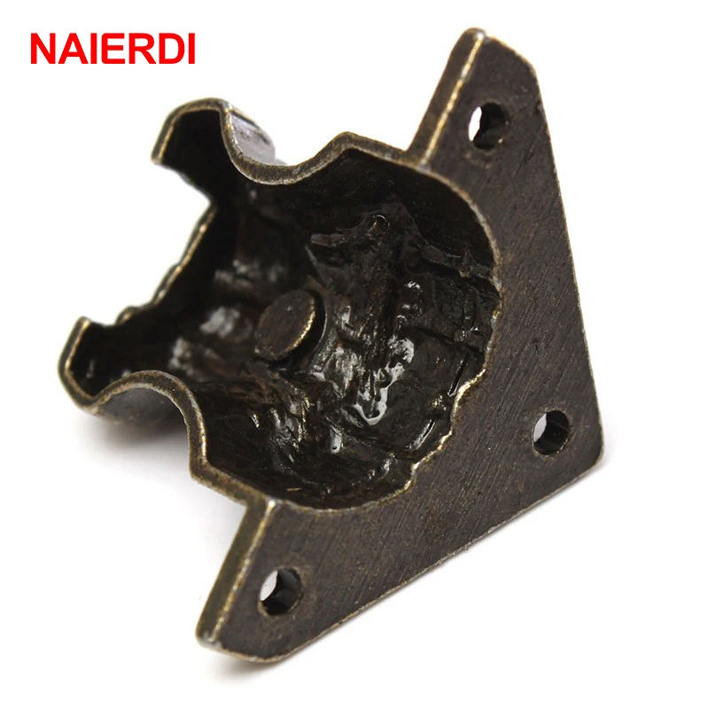 NAIERDI 8 шт. декоративная Античная латунная деревянная шкатулка для украшений