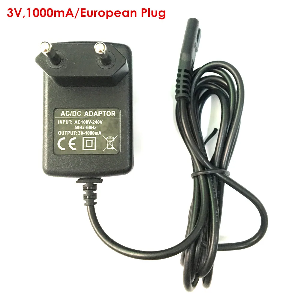3V European Plug Адаптер питания 3 В/5 В для BaoRun 938/X5/X6/X7/A6S/A8S/T2/T3, профессиональная машинка для стрижки волос, Европейская/Американская вилка зарядного устройства - Цвет: 3V European Plug