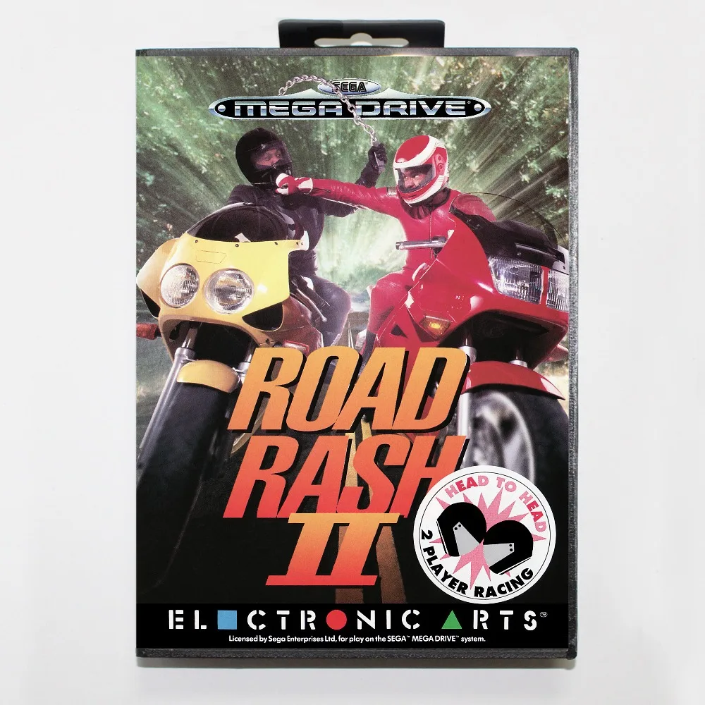 Игровой картридж Road сыпь 2 16 бит игровая карта MD с розничной коробкой для Sega Mega Drive
