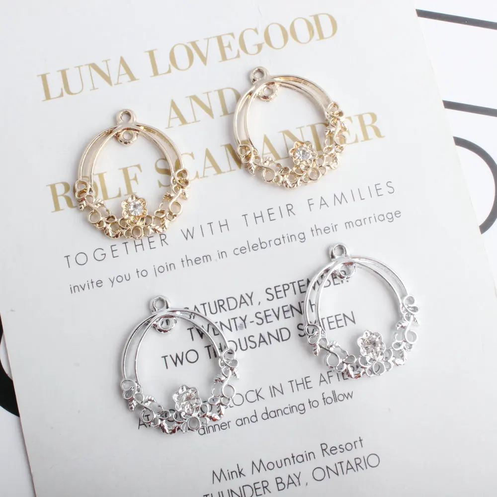 10 шт./лот Новое поступление Серебряный Золотой овальный амулет овальной формы