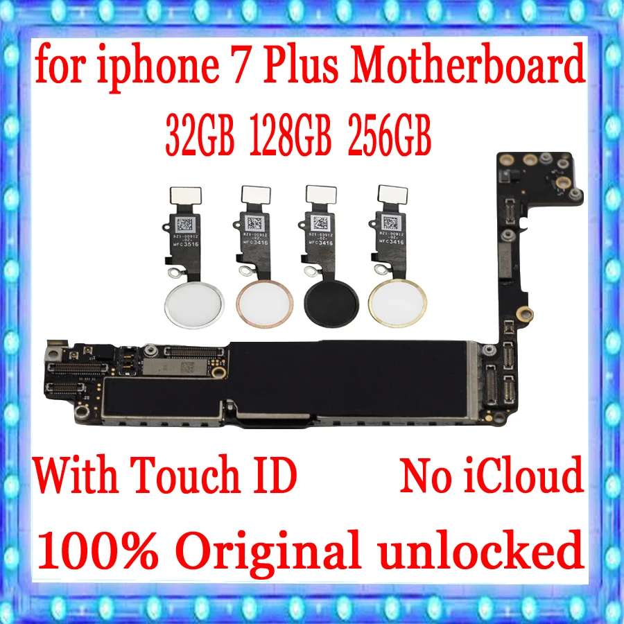 Для iphone 7 Plus материнская плата с Touch ID/без ID оригинальная разблокированная для P