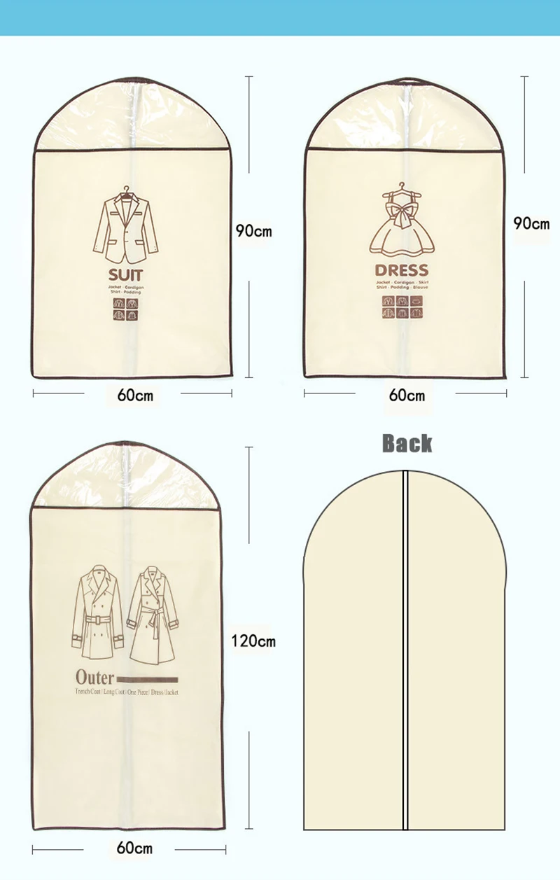 Пылезащитный чехол для одежды, костюм для одежды, внешний пылезащитный чехол, мешки для хранения, домашняя Пылезащитная сумка для одежды, органайзер, принадлежности