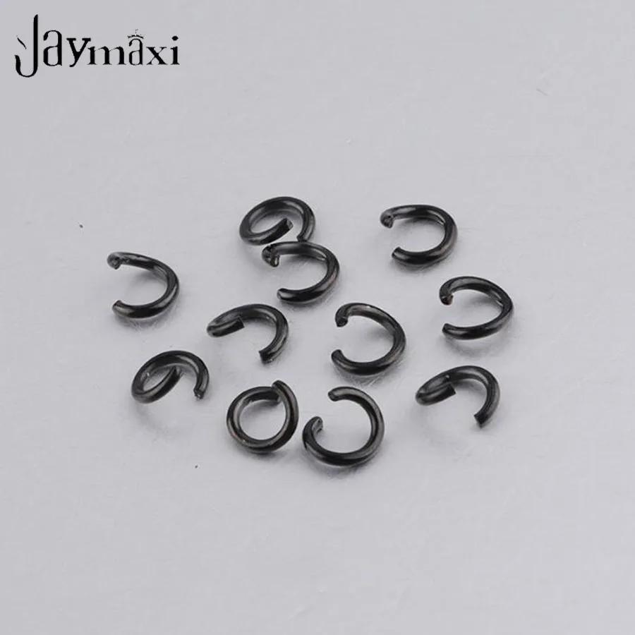 

Jaymaxi черное Открытое кольцо, DIY ювелирные изделия 1*7 мм 1*6 мм 1,2*7 мм из нержавеющей стали, одно соединительное кольцо, 100 шт./лот