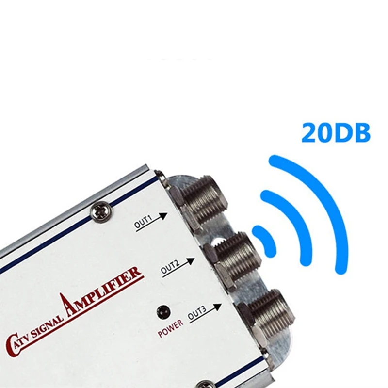 Регулируемый 1 в 3 Out Catv кабель ТВ сплиттер усилитель 20 дБ цифровой антенна сигнала