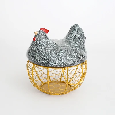 3 Корзина для хранения куриных яиц из проволочной сетки, керамическая подставка для яиц, куриц, фруктов, пищевых корзин, кухонный органайзер, контейнер, украшения - Цвет: 3