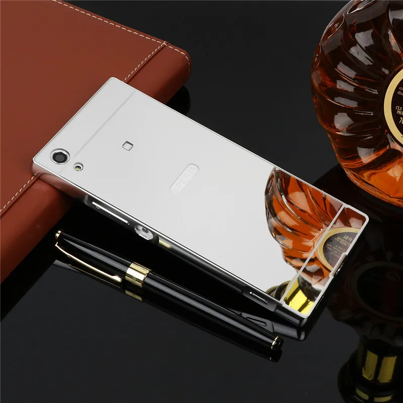 Зеркальный чехол для Sony XA1 металлическая рамка с зеркальной задней крышкой