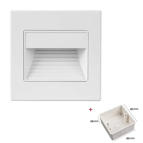 white with 86 box CANSHOU Крытый/Открытый Led ступеней лестницы светильники для Декор для дома отеля настенные лампы 1,5 Вт Led напольное ночное освещение с 86 монтажной коробкой - Цвет абажура: white with 86 box
