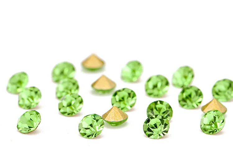 Light green color round shape crystal glass pointback loose rhinestones diy/nail art/Clothing accessories 1.4mm-10mm PM011 | Дом и сад