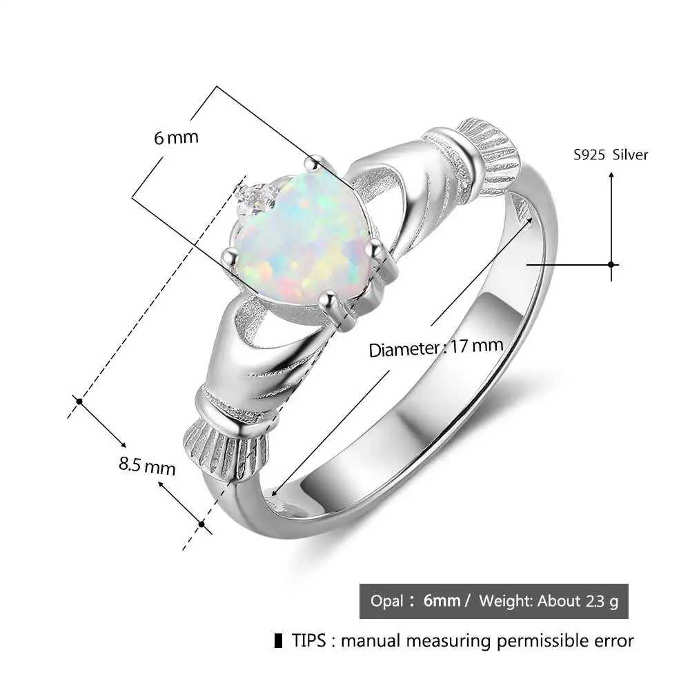 Claddagh кольцо из чистого серебра 925 пробы женские кольца Классический браслет с