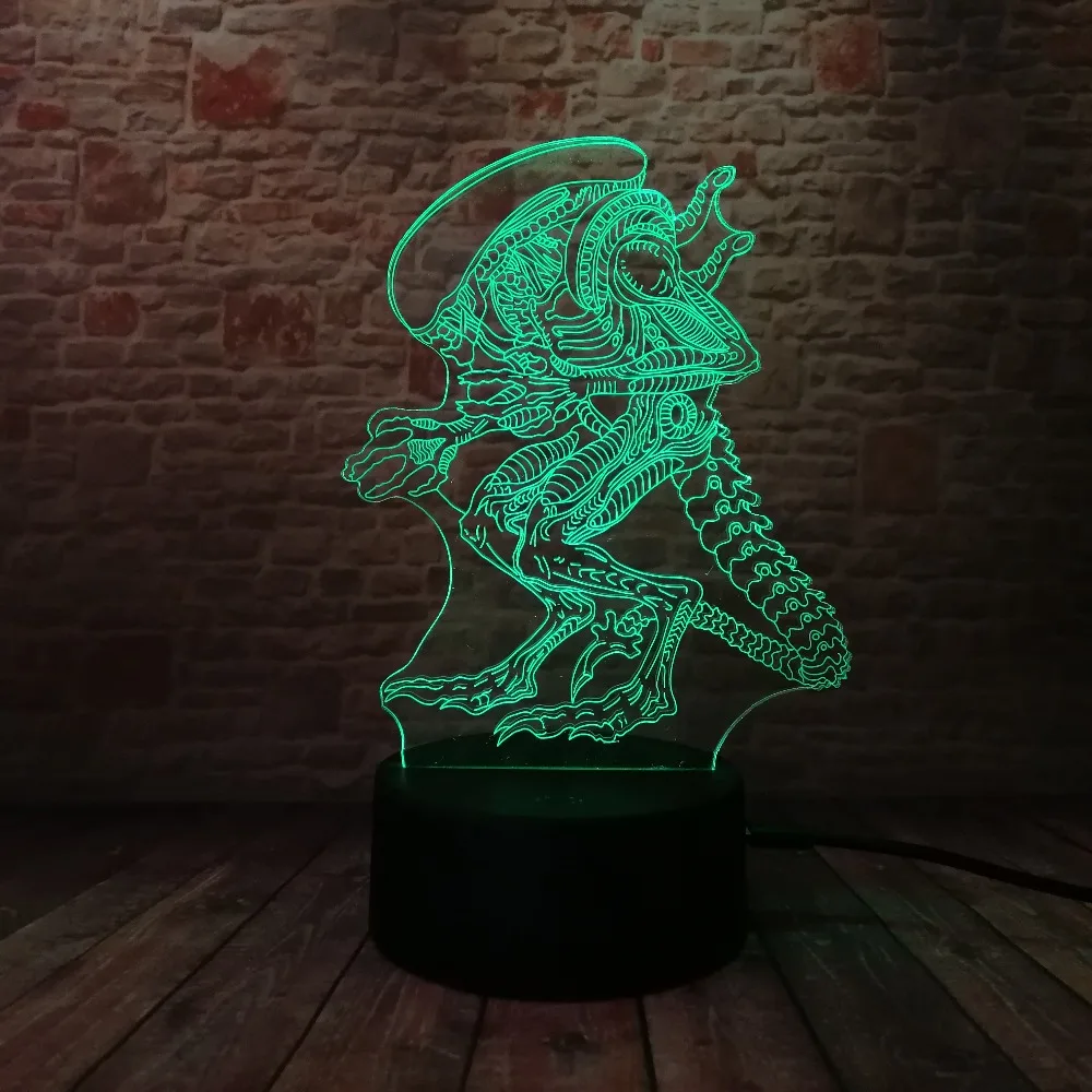 Amroe Luminaria 3D странные инопланетяне Монстр 7 цветов градиентное настроение ночник