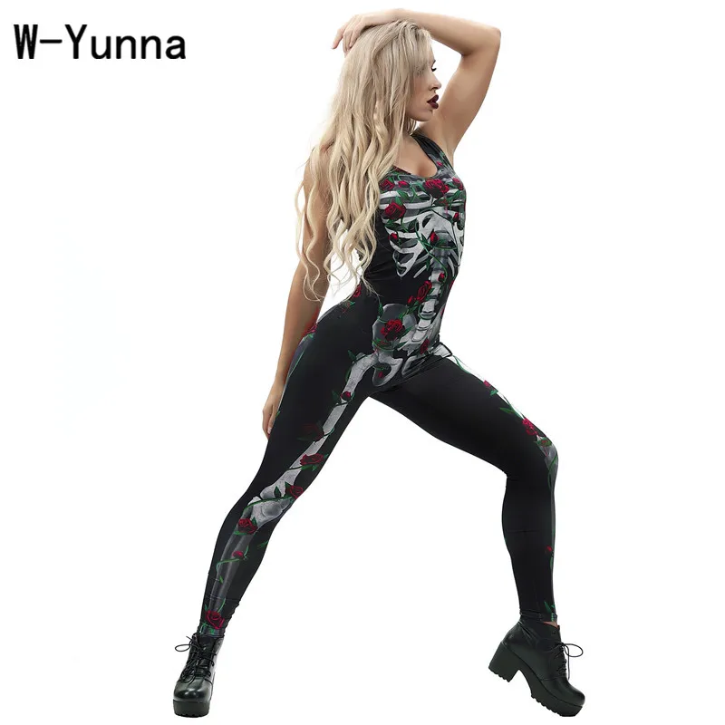 Женская модная одежда W Yunna новые эластичные комбинезоны с цветочным рисунком