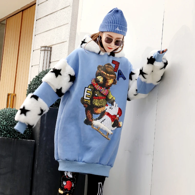 Женский Теплый свитер с рукавами крылышками зимний комплект героями