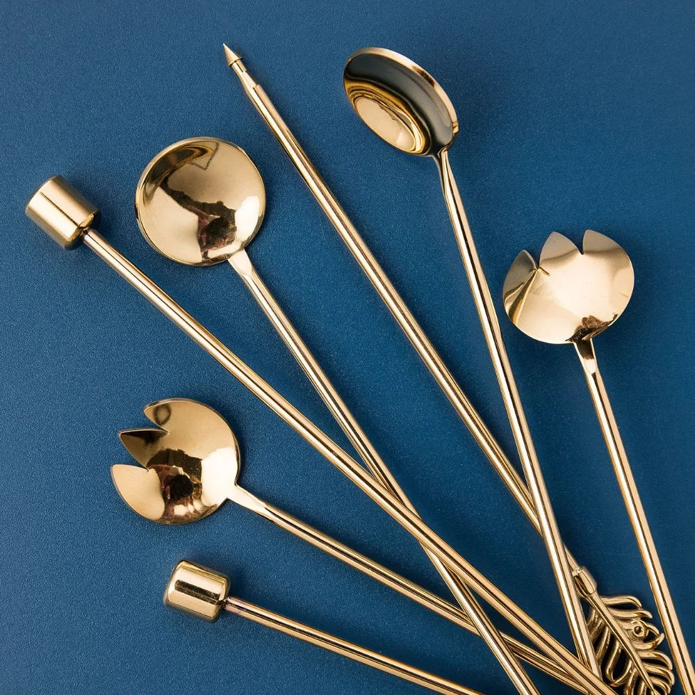 Роскошная кофейная ложка из нержавеющей стали трость для перемешивания столовая