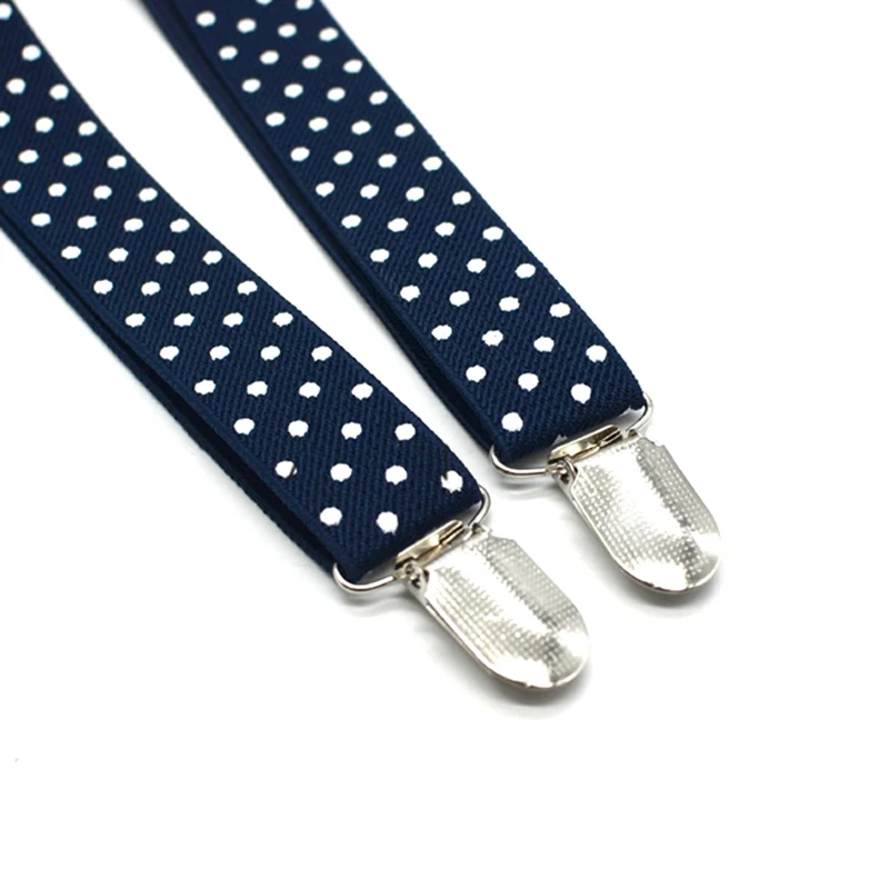 Men Women Polka Dot Tie Suspenders 4 Clips Leather Suspensorio Braces FDC99 | Аксессуары для одежды