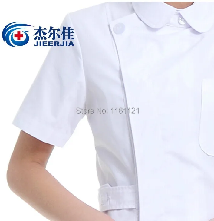 2015 New Limited Women Woven Summer Women's Nurse Working Uniform for Work In Hospital Lab Coat Long Gown Short Sleeve Color |