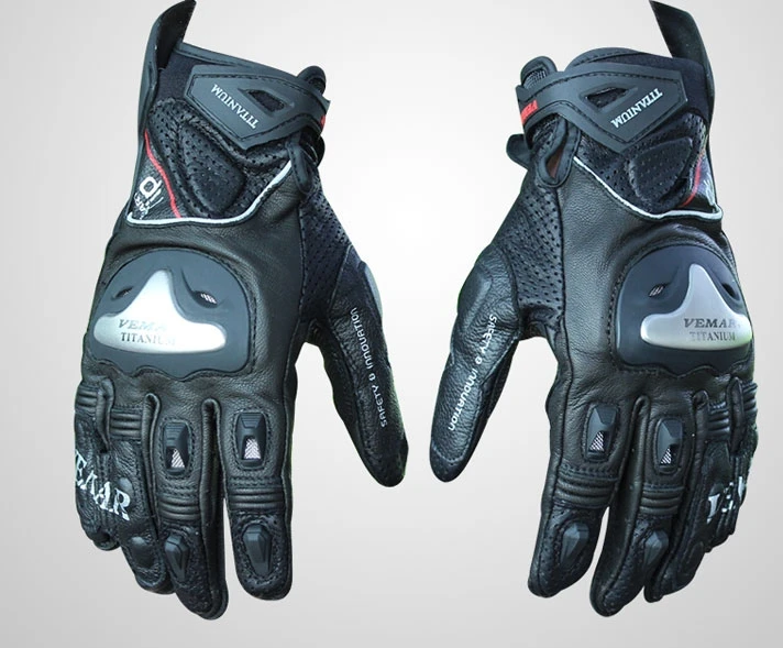 Водонепроницаемые кожаные перчатки VEMAR короткие из углеродного волокна для езды