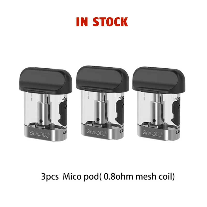 SMOK 3 шт./упак. SMOK Mico pod 1,7 мл емкость с 0.8ohm 1.0ohm 1.4ohm катушки сопротивления подходит для SMOK Mico Pod Комплект для электронной сигареты
