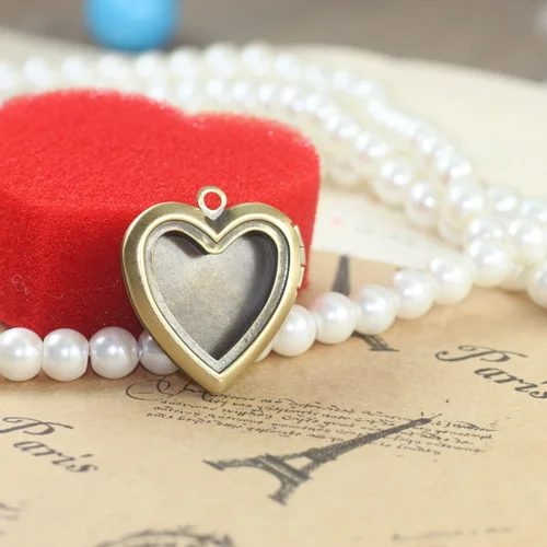 20mm 10pcs Heart Photo Frame Locket Box Copper Antique Bronze Tone Pendant DIY Vintage Jewelry | Украшения и аксессуары