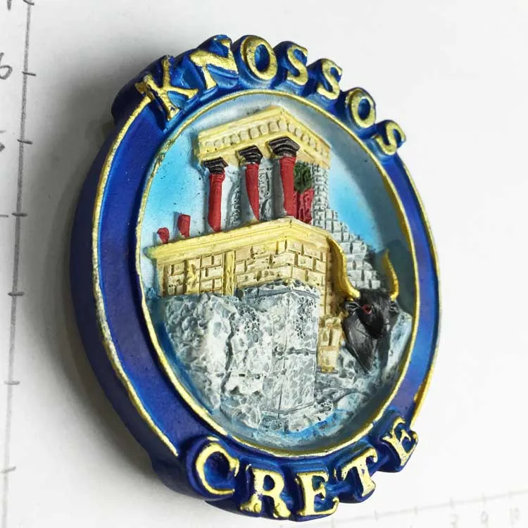 Cretan старинное место бык росписи наклейки на холодильник знаковые магниты