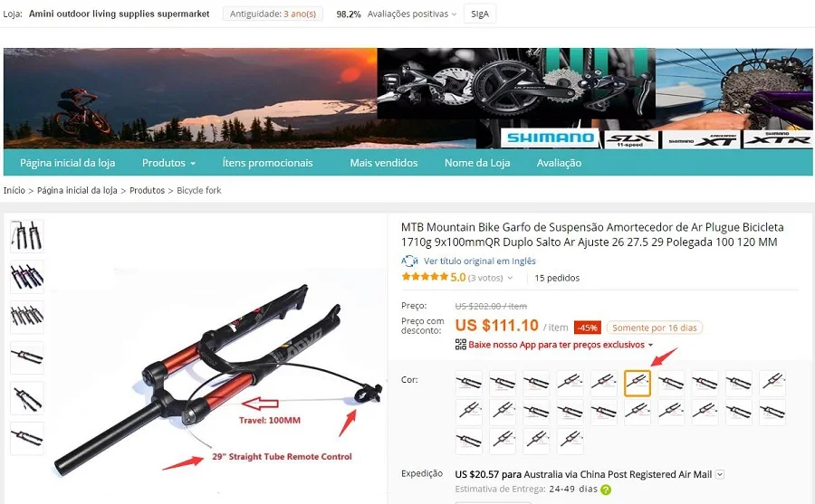 MTB амортизирующая Велосипедная вилка для горного велосипеда 1710 г 9x100mmQR двойная регулировка отскока воздуха 26 27,5 29 дюймов 100 120 мм