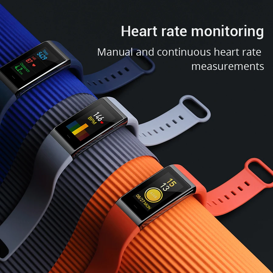 Amazfit КОР СМАРТ-браслет с 1 23-дюймовый ips Цвет Экран 2.5D Стекло 5ATM Водонепроницаемый