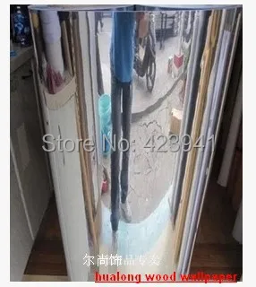 Новый домашний декор самоклеящиеся обои ПВХ зеркальный эффект Серебро Золото