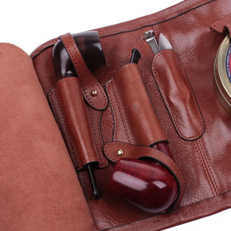 Пожарная собака Винтажный стиль кожаная табачная сумка для трубки курительная