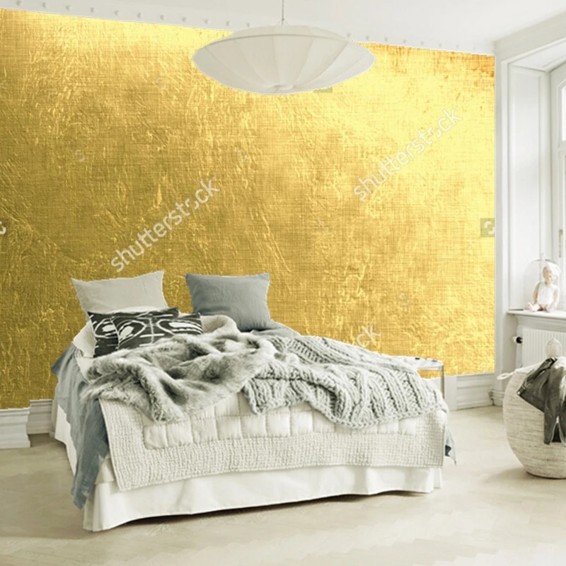 Фотообои на заказ золотистые металлические современные настенные виниловые