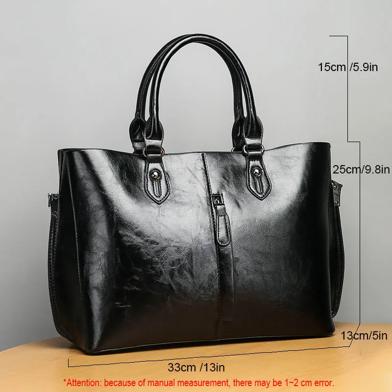 Офисная Сумка тоут OL style черная офисная сумка на молнии спереди из искусственной