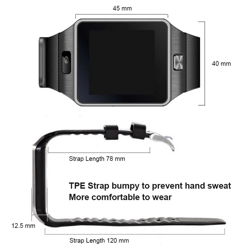 Zwater Bluetooth DZ09 Smart Watch Relogio Android Smartwatch Phone Call SIM TF Camera for IOS iPhone Xiaomi VS Y1 Q18 | Электроника