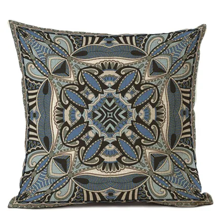 Colorful Abstract Ethnic Floral Classical Mandalas Pattern Prints Vintage Patchwork Retro Geometric Cushion Cover Pillow Case - Color: 5