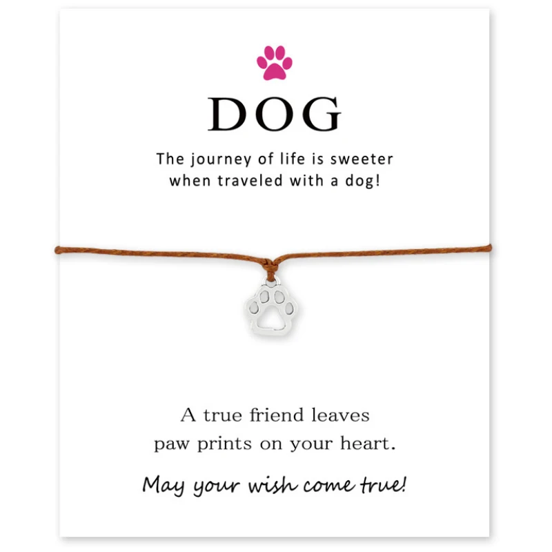 1 шт. регулируемый браслет с надписью Собачья лапа|Браслеты шармами| |