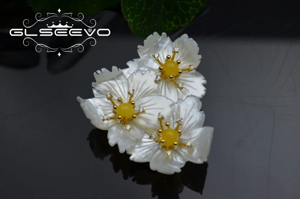GLSEEVO натуральный перламутр Цветок Брошь Pin пчелиный воск броши для Для женщин