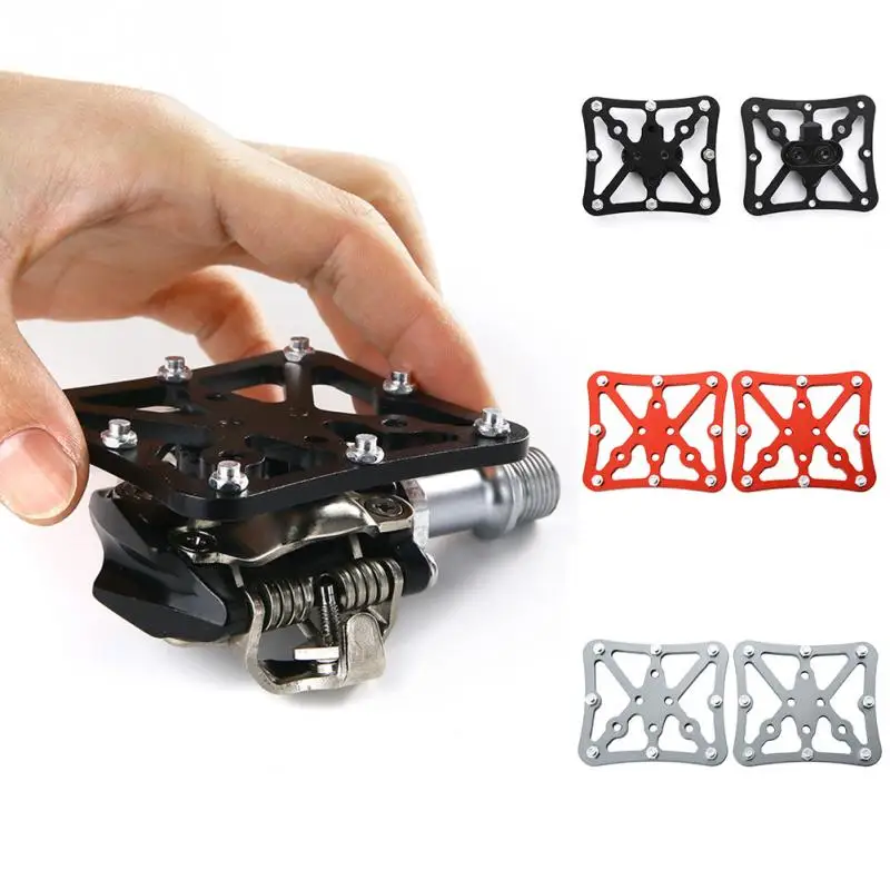 1 Pair Bike Adapter Pedals Platforms Mountain Bicycle Clip Aluminium Alloy Pedals Easily Clip-in Cycling Accessories#63