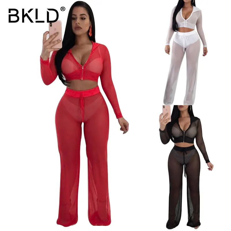 BKLD сетчатый спортивный костюм женский сексуальный короткий топ женские топы с